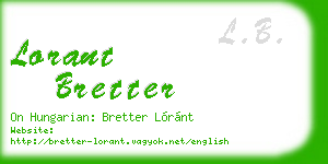 lorant bretter business card